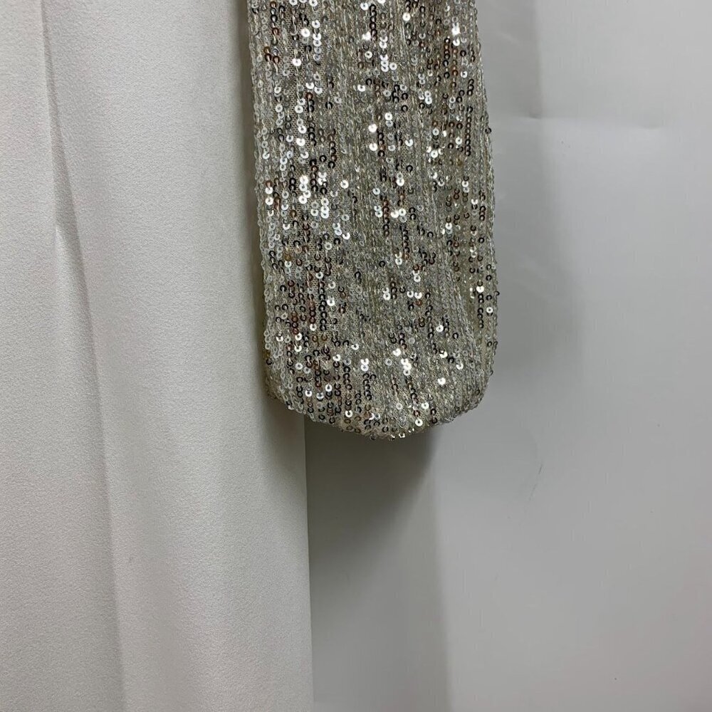 Eliza J Women's Glitter-Sleeve Long Gala Formal Slit‎ Gown Size 12 - Picture 7 of 15